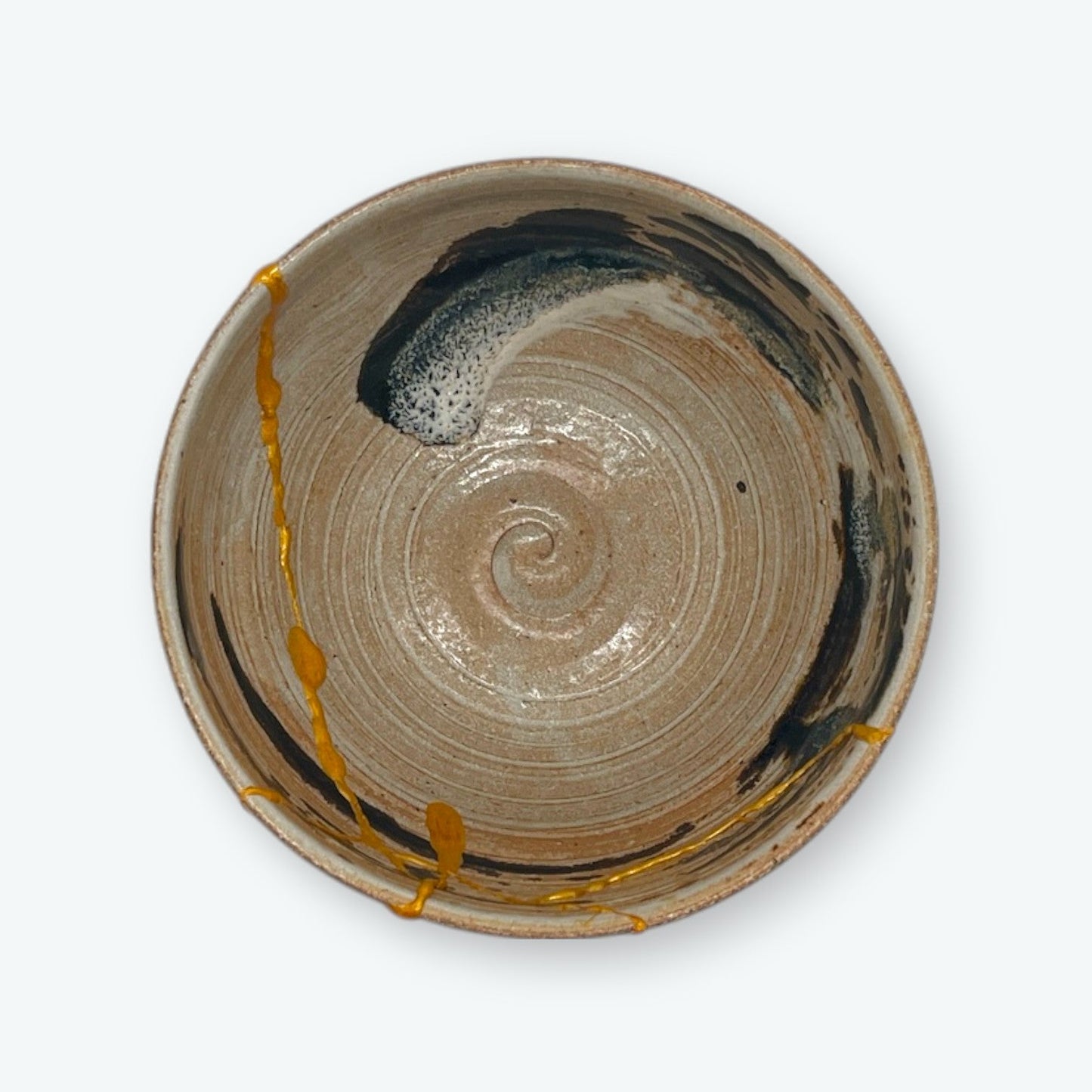 Vintage Kintsugi Kiln Glazed Chawan with Signed Wooden Box