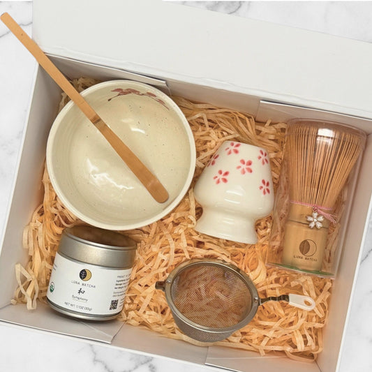 Luna Matcha Starter Kit, Symphony Kinsai Sakura-e Bowl