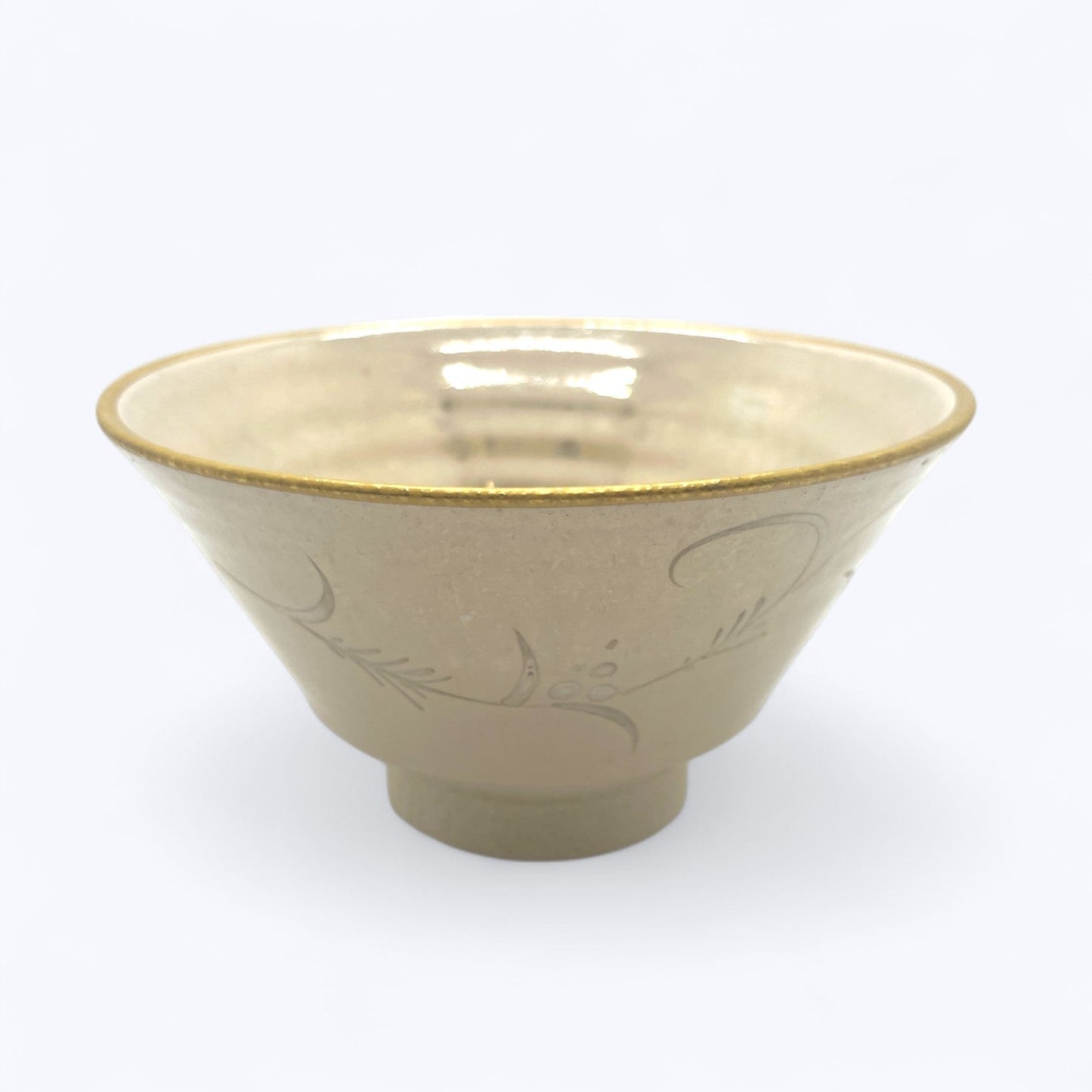 Vintage Mino Ware Silver Luster Tea Bowl by Zōchin Kiln – Kōshin Koizumi, with Signed Wooden Box