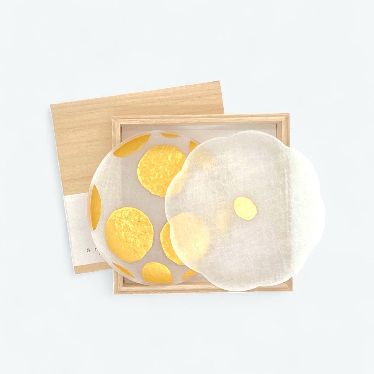 Toumei - Haku Mamezara Set of 2 in Wooden Box <ha> Gold
