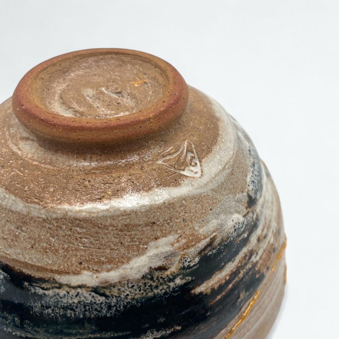 Vintage Kintsugi Kiln Glazed Chawan with Signed Wooden Box