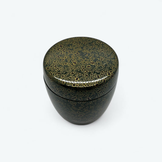 Vintage Green Tsugaru Lacquer Tea Caddy (Natsume)