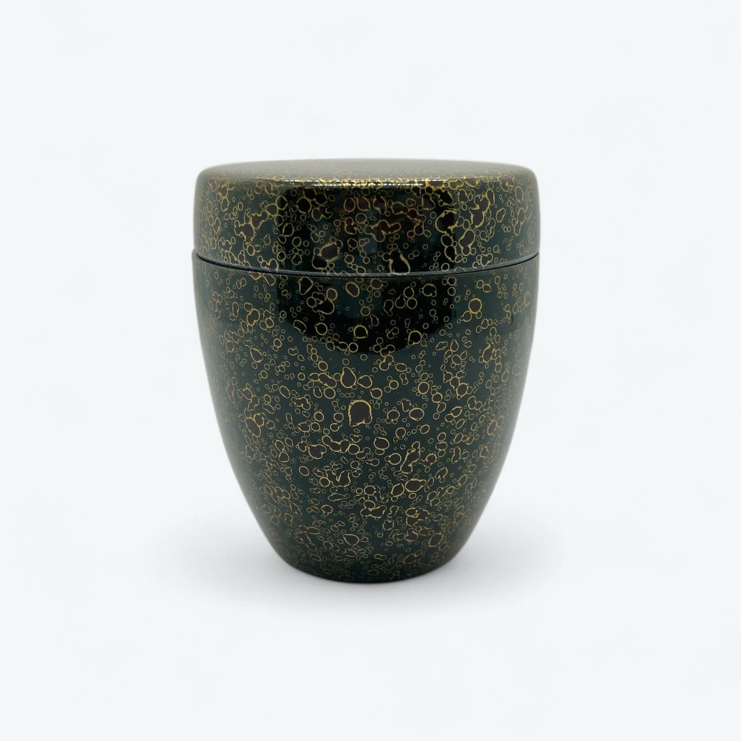 Vintage Green Tsugaru Lacquer Tea Caddy (Natsume)
