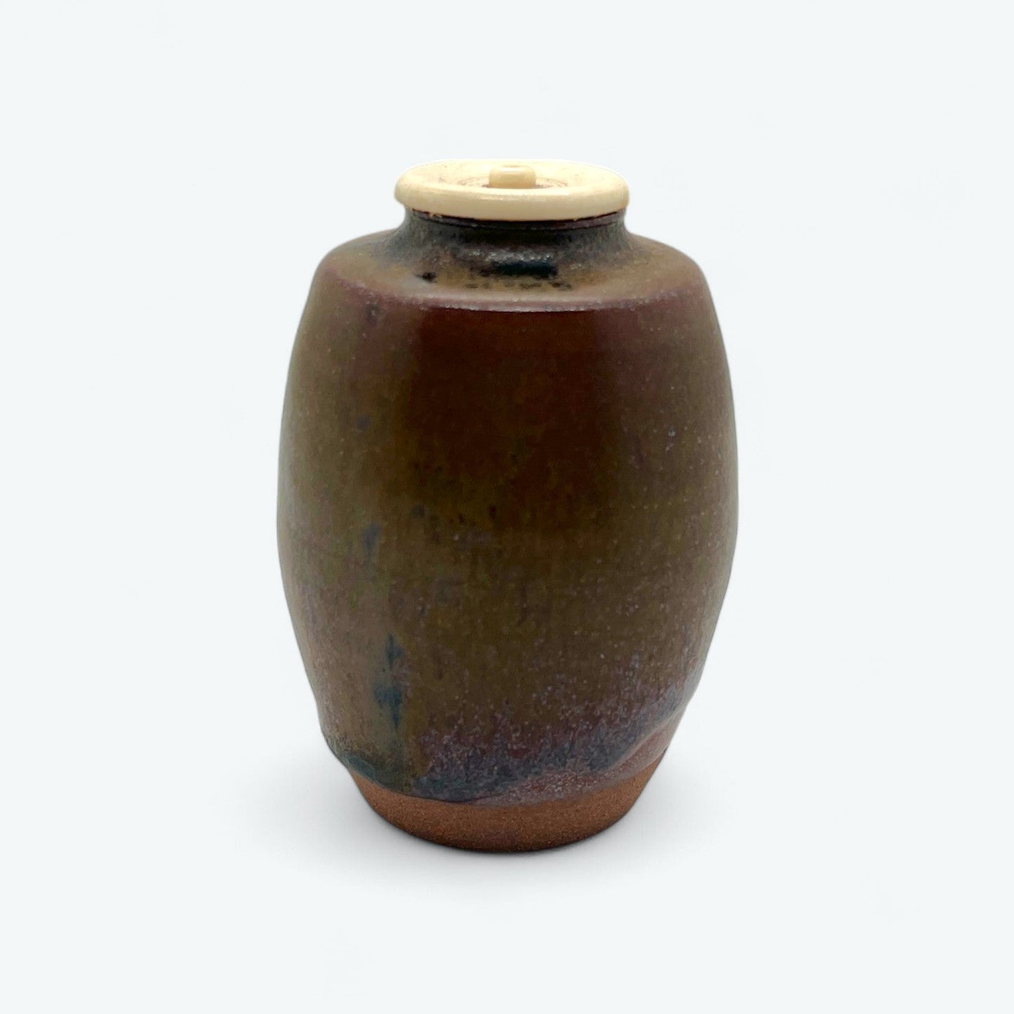 Vintage Shinsui Kiln Tea Caddy – Onaka Katatsuki Chaire with Tomobako & Tamba Shifuku