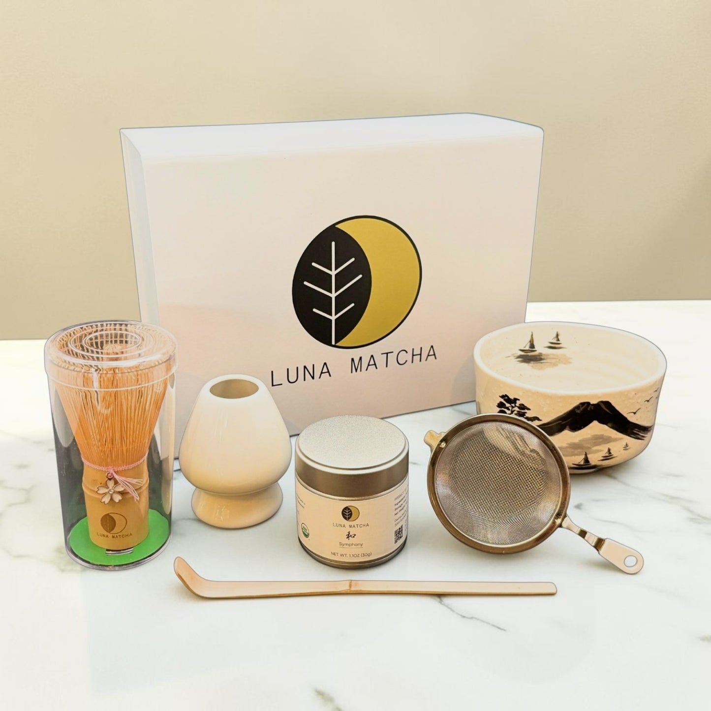 Luna Matcha Starter Kit, Symphony Kinsai Sansuiga Bowl