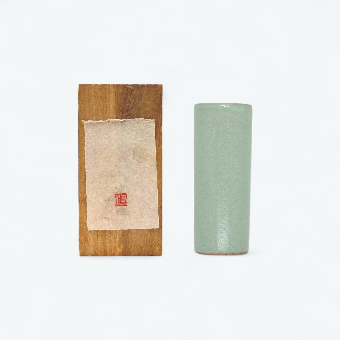 Japanese Celadon Ikebana Vase – One-Stem Hanaire with  Box