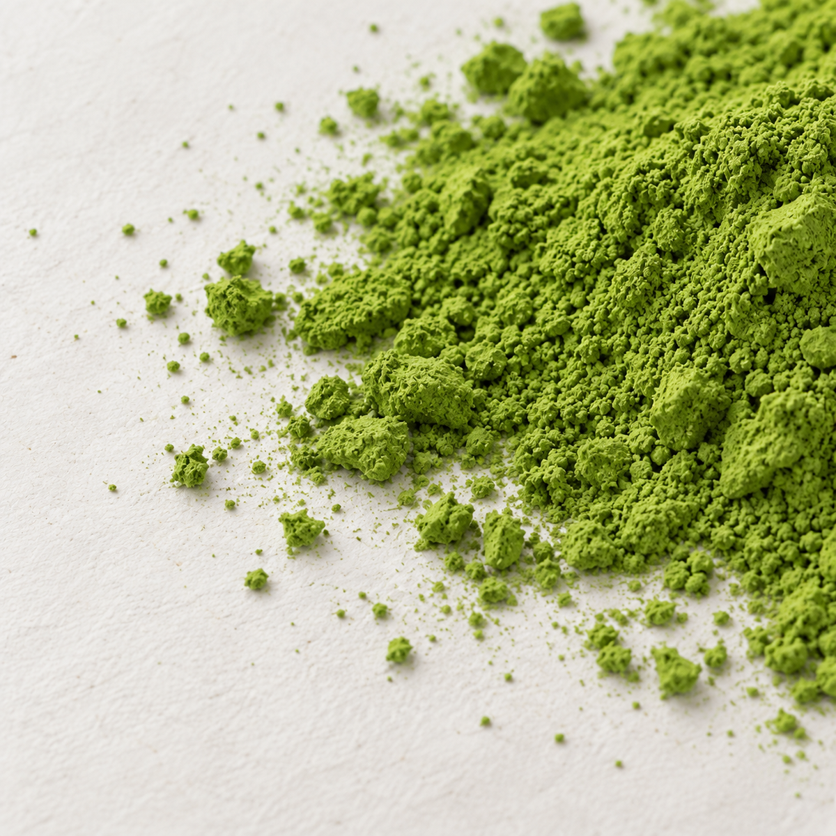 Fine Matcha Powder picture on the white paper