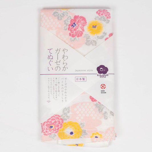 Premium Gauze Tenugui Towel - Misty flower