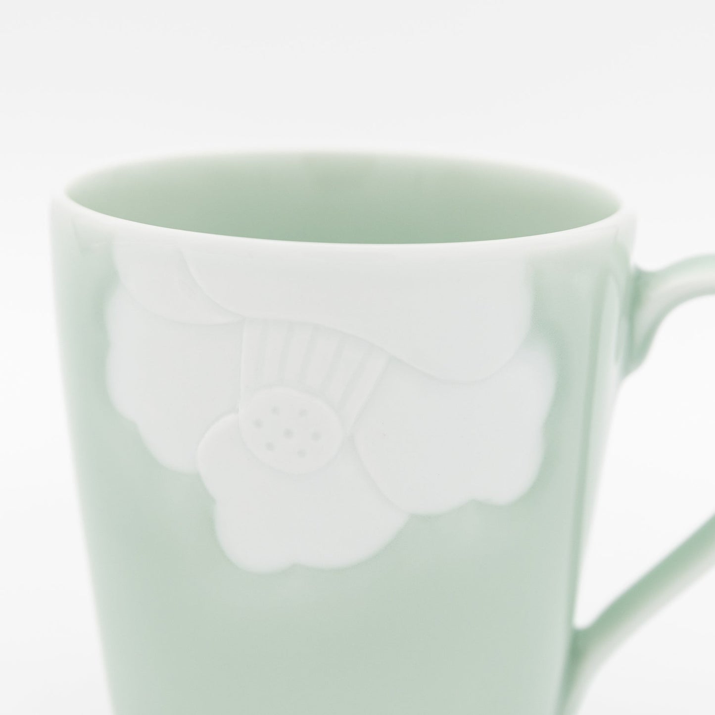 Kosengama - Celadon Mug Cup - Camellia