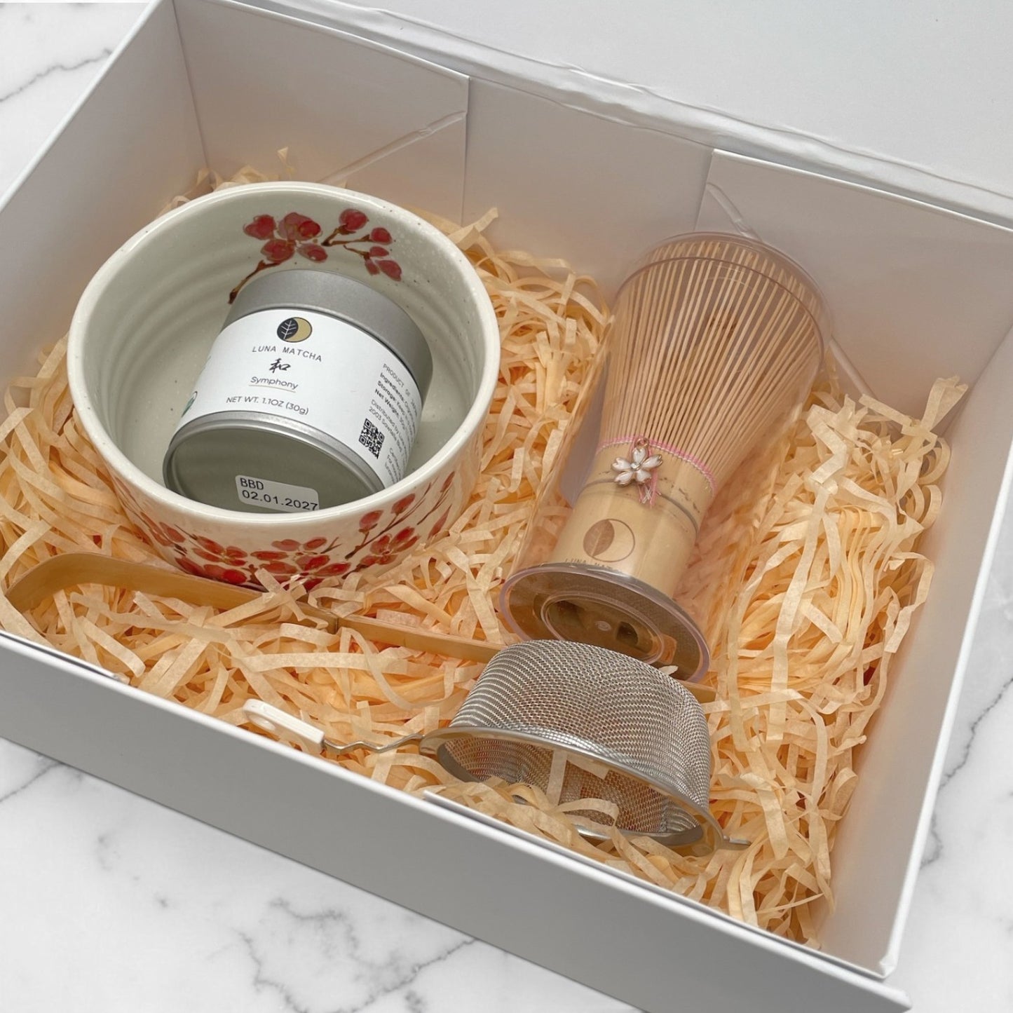 Luna Matcha Starter Kit, Symphony Kinsai Sakura-e Bowl