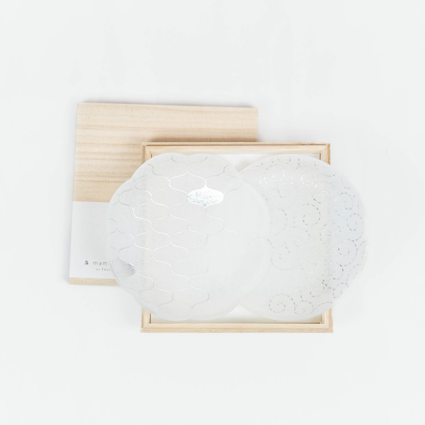 Toumei - Haku Mamezara Geometry Set of 2 in Wooden Box <i> Silver