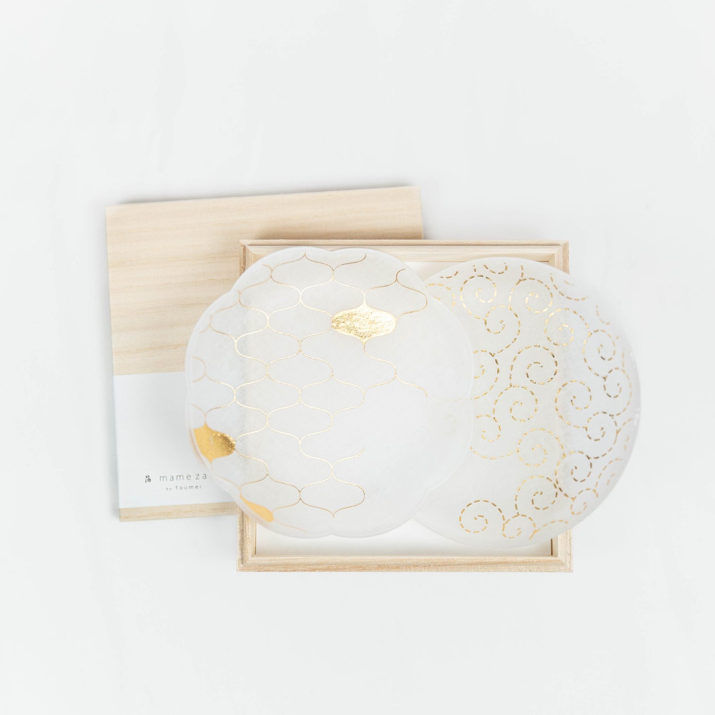 Toumei - Haku Mamezara Geometry Set of 2 in Wooden Box <i> Gold