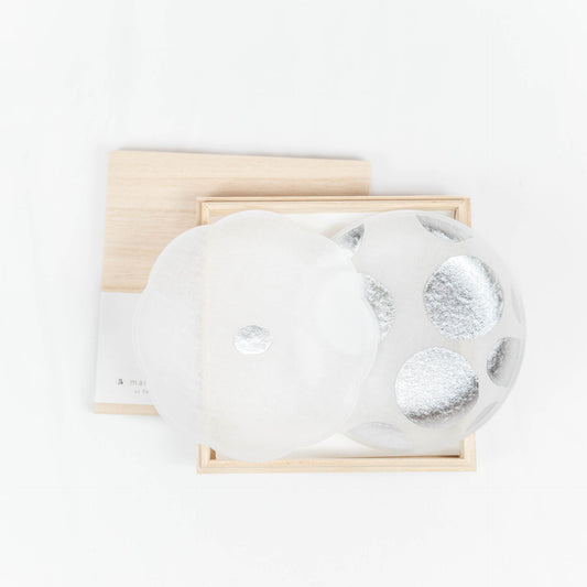 Toumei - Haku Mamezara Set of 2 in Wooden Box <ha> Silver