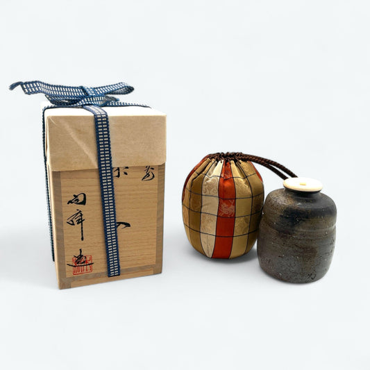 Vintage Bizen-yaki Tea Caddy by Kimura Tōhō