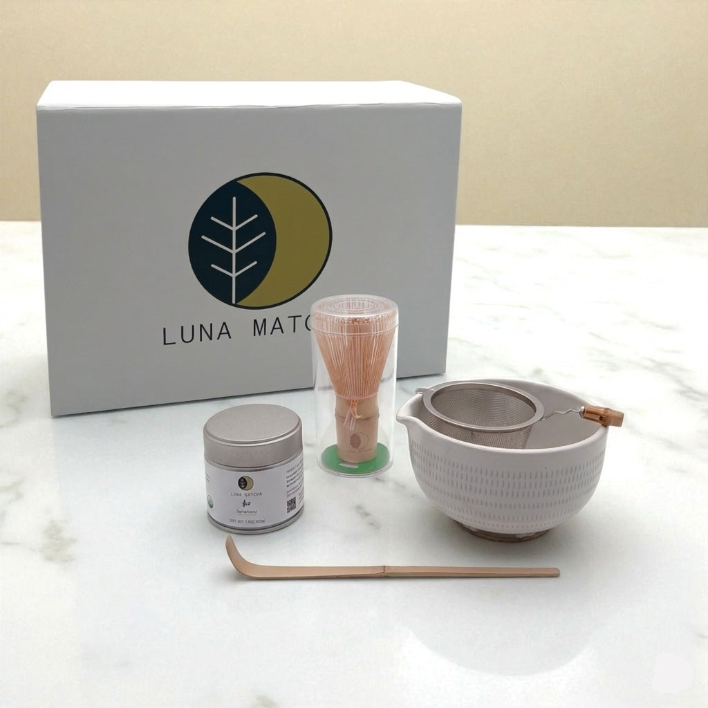 Luna Matcha Starter Kit, Symphony Matcha &  Katakuchi Matcha Bowl