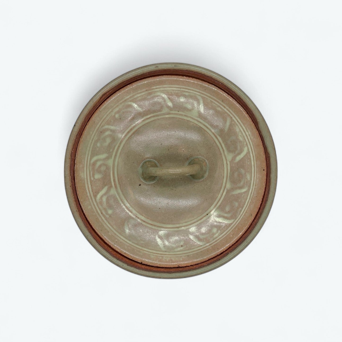 Vintage Seiwa Kiln Celadon Mizusashi with Cloud & Crane Motif – Showa-Era Japanese Tea Ceremony Jar
