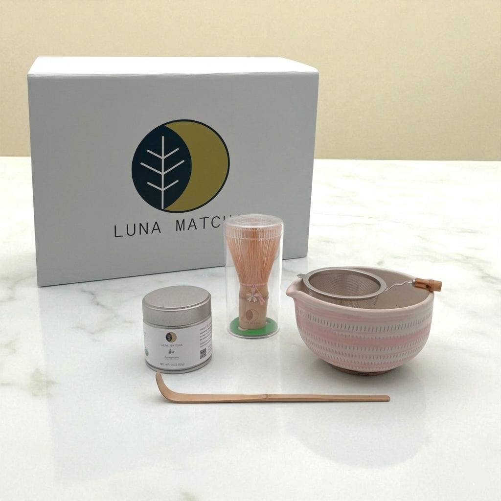 Luna Matcha Starter Kit, Symphony Matcha &  Katakuchi Matcha Bowl