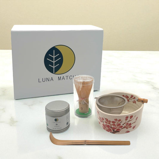 Luna Matcha Starter Kit, Symphony Kinsai Sakura-e Bowl